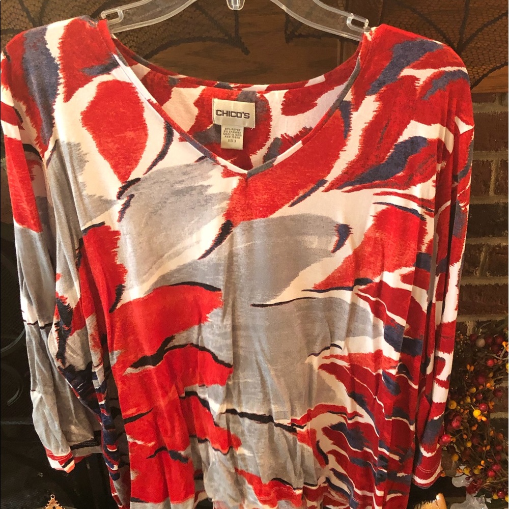 Chico’s Colorful print top - Size 3